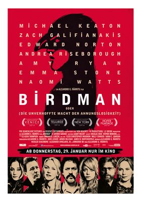 Filmposter 'Birdman oder die unverhoffte Macht der Ahnungslosigkeit'
